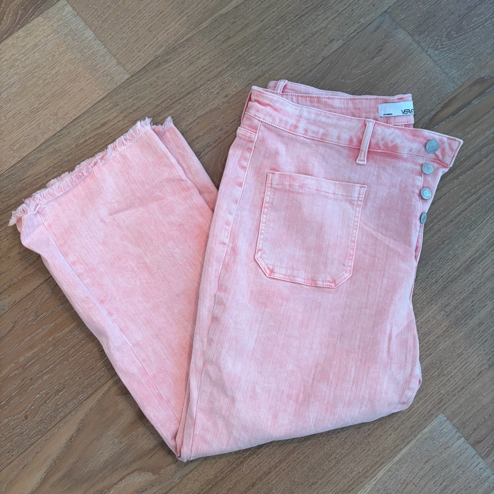 Vervet Bubblegum Blues Light Pink Crop Capris 22W - Picture 4 of 8